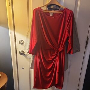 Elegant Red Wrap Dress